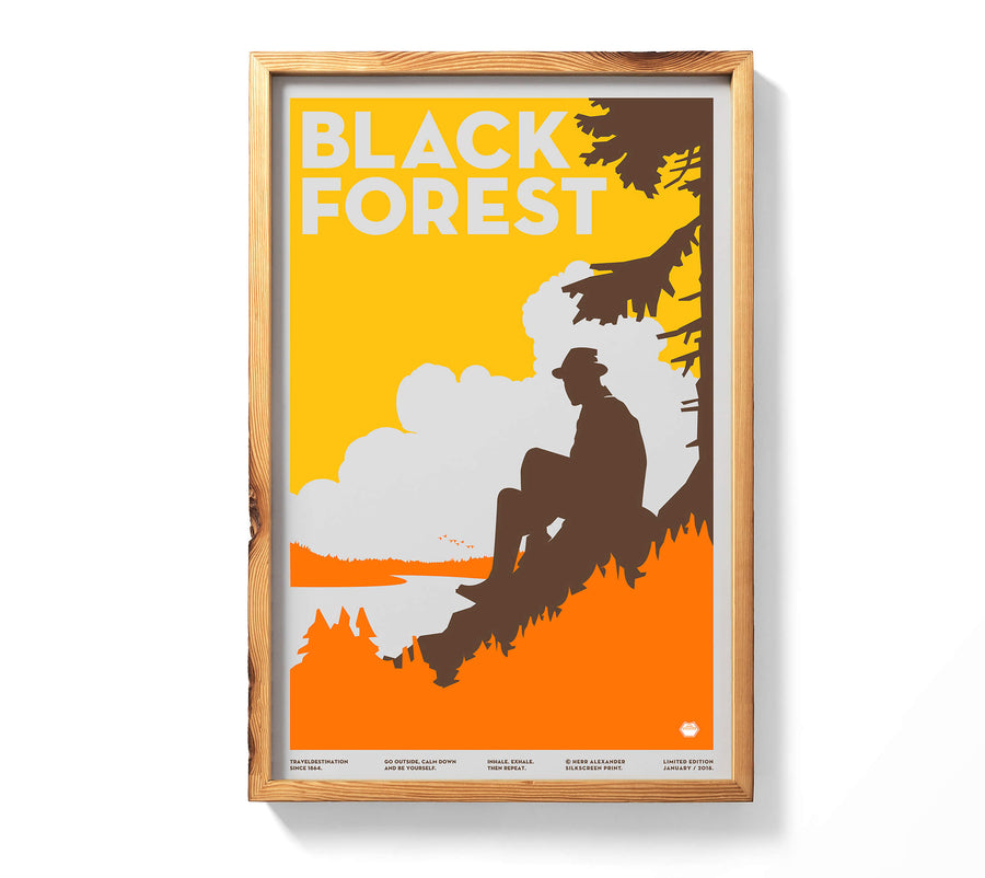Schwarzwald Schluchsee Titisee  Poster Plakat Black Forest Siebdruck Wandern 